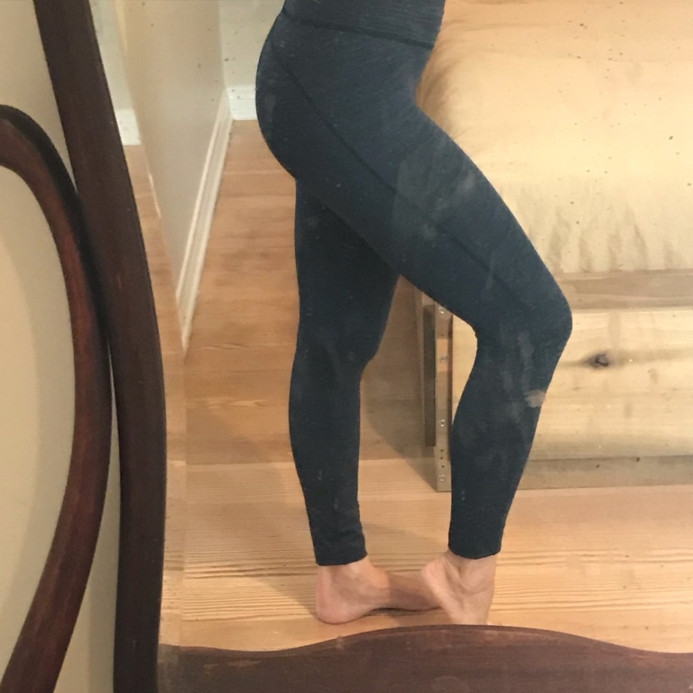 Outdoor voices grey pinstripe legging, size small